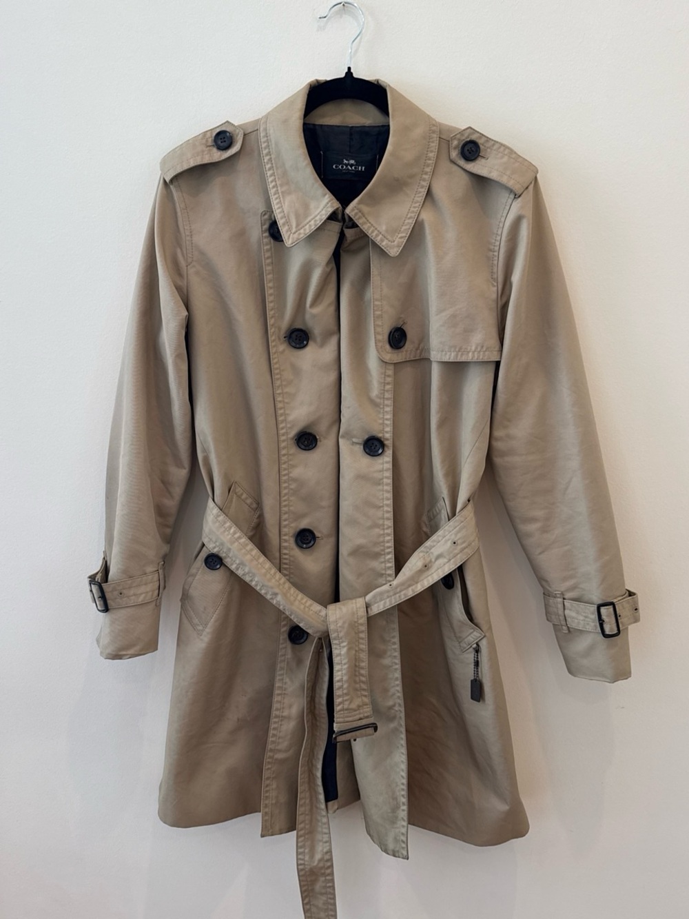 Coach Beige Double-Breasted Trench Coat